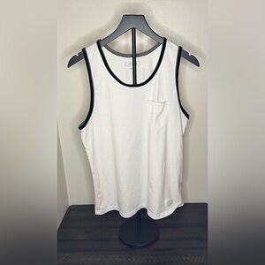 Adam Levine Collection Ivory Tank Top with Dark Edges